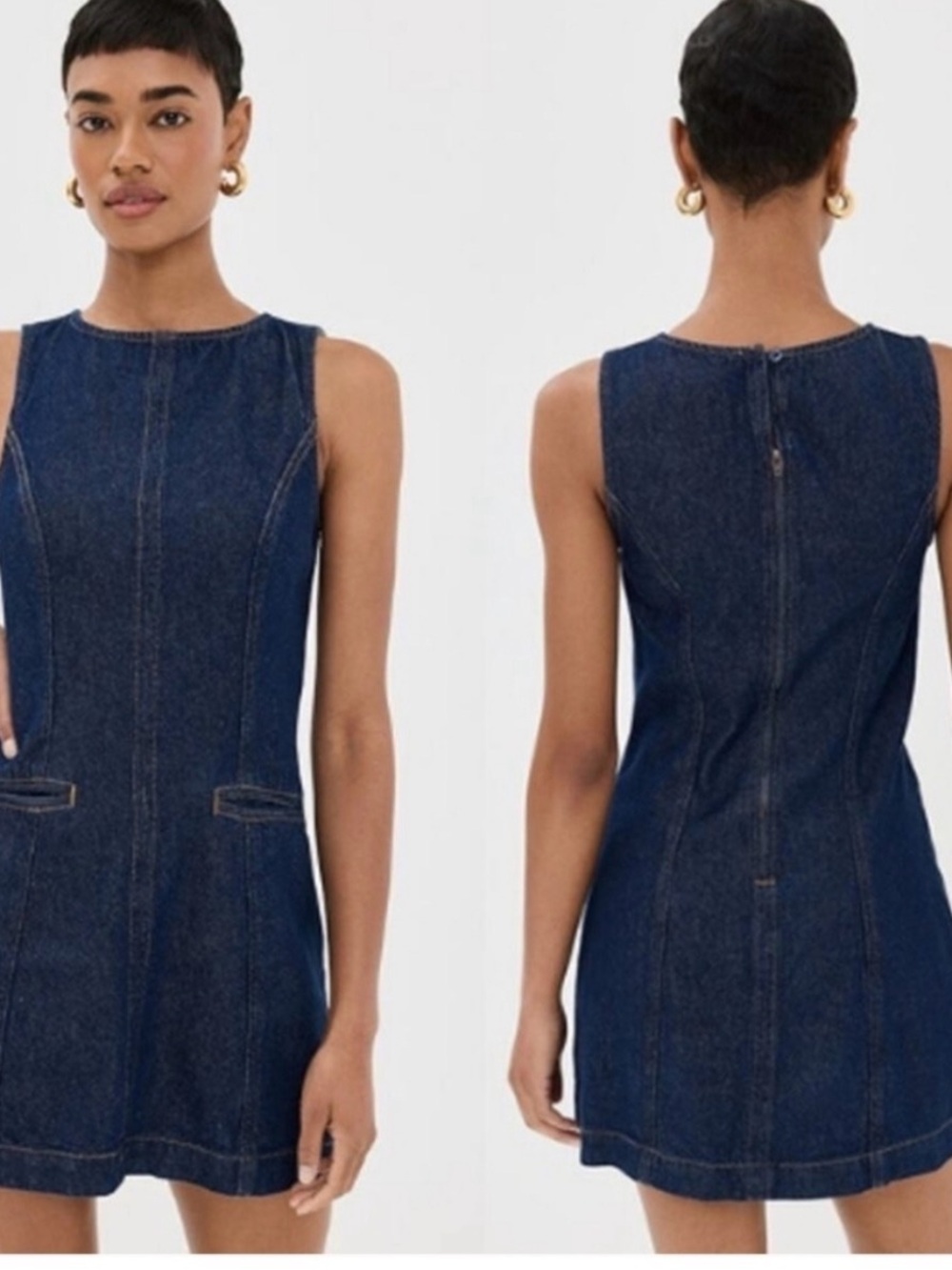 Reformation Indigo Denim Sleeveless Shift